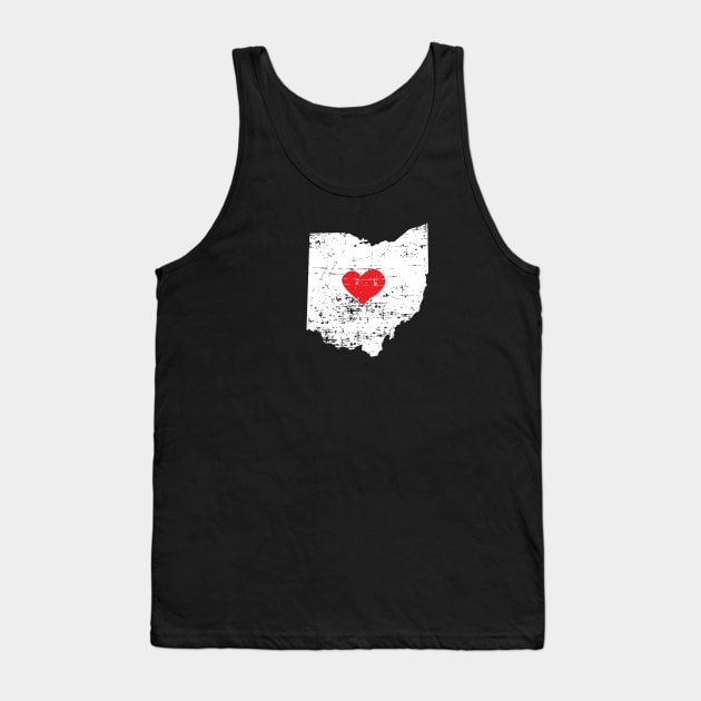 <3 Ohio State Map T Shirt for Men Women and Kids Tank Top by HopeandHobby